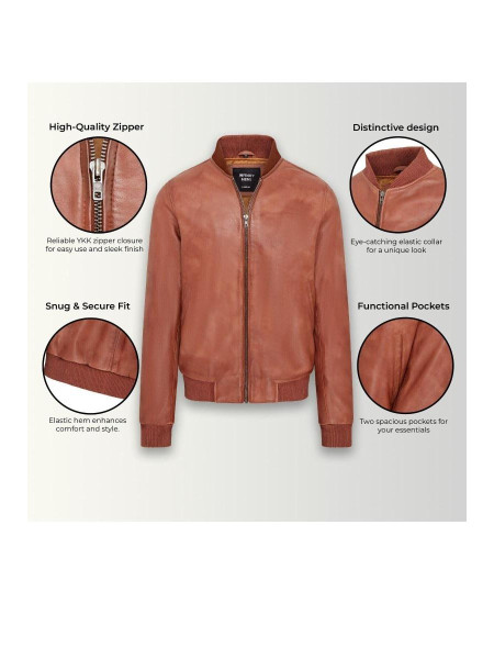М'яка шкіряна куртка MA-1 Varsity Bomber