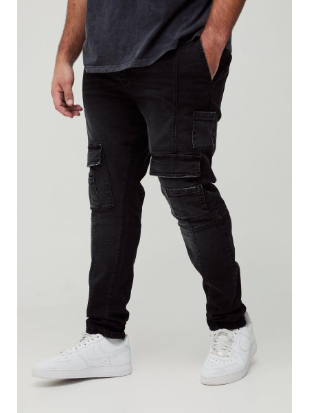 Плюс важкі штани в обтяжку з контрастною вставкою і блискавкою