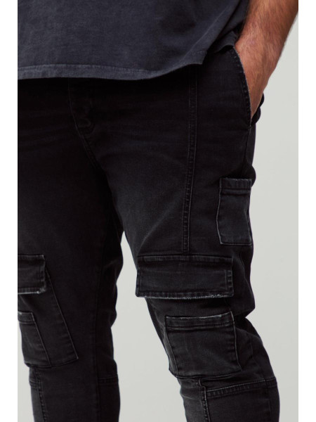 Плюс важкі штани в обтяжку з контрастною вставкою і блискавкою