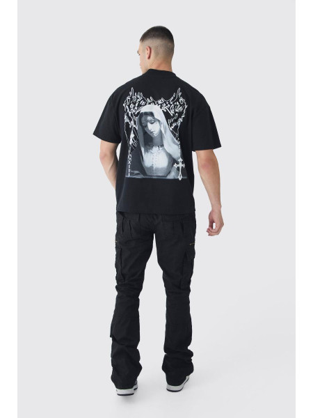 Високий тонкий спалах блискавка Gusset Overdye Wash Mash Brough Black у чорному