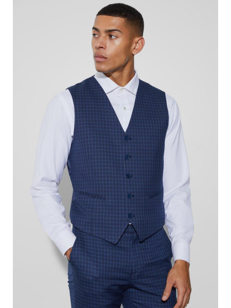 Тонкий нагрудний жилет у клітинку