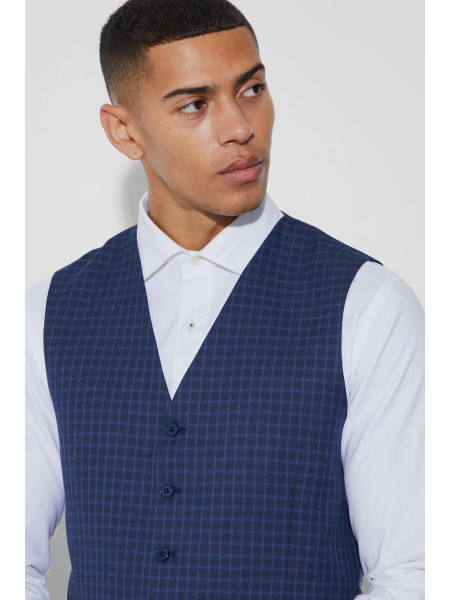 Тонкий нагрудний жилет у клітинку