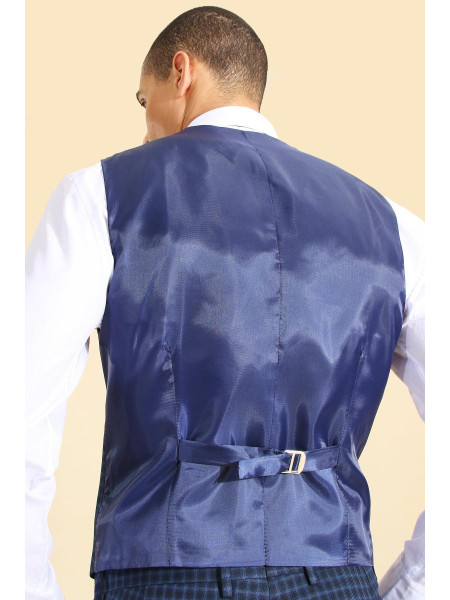 Тонкий нагрудний жилет у клітинку