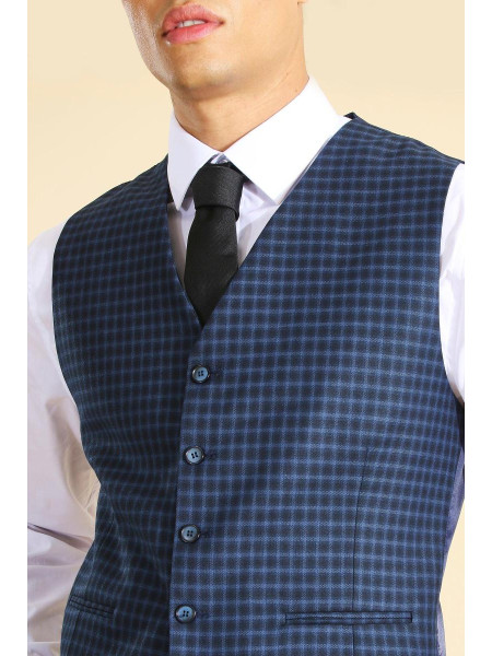 Тонкий нагрудний жилет у клітинку