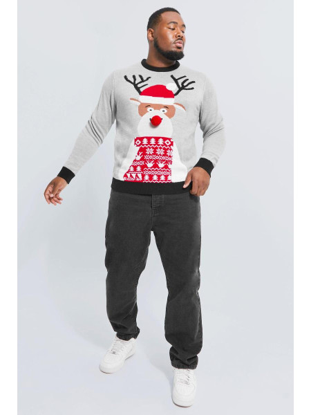 Плюс різдвяний джемпер з капелюхом Санти з оленями