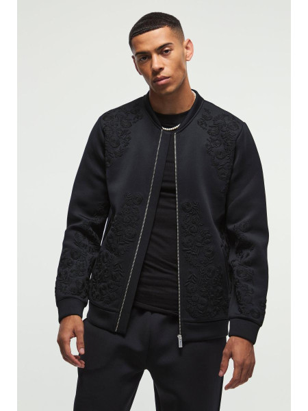 Регулярний фіт -квітковий вишиваний підводник -куртка