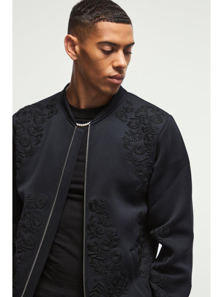 Регулярний фіт -квітковий вишиваний підводник -куртка