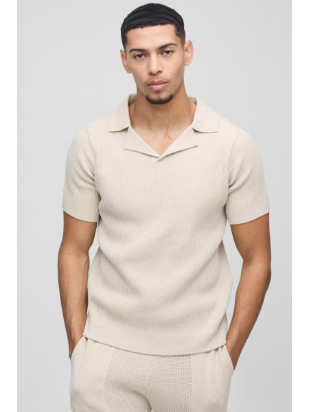Ребристий в'язаний поло
