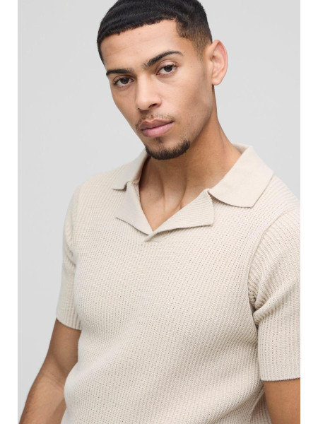 Ребристий в'язаний поло