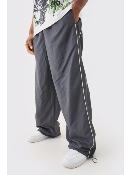 Парашутні штани з бічними смужками на талії на резинці