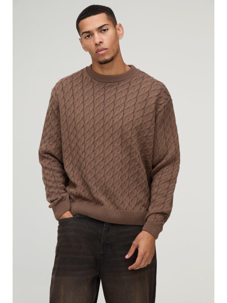 Негабаритний боксерський кабельний в'язаний джемпер