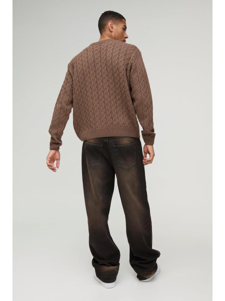 Негабаритний боксерський кабельний в'язаний джемпер