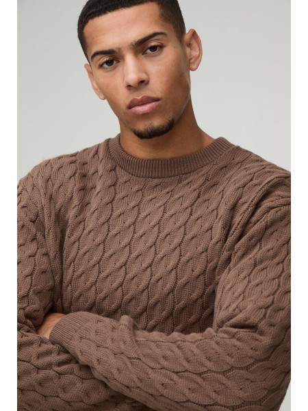 Негабаритний боксерський кабельний в'язаний джемпер