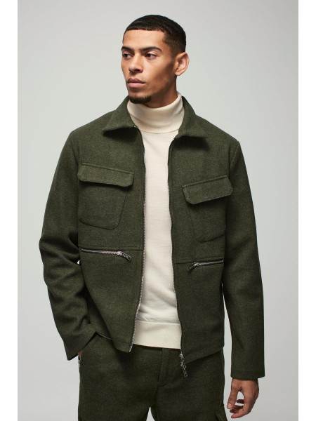 Звичайна кишеня з вовняним виглядом Harrington