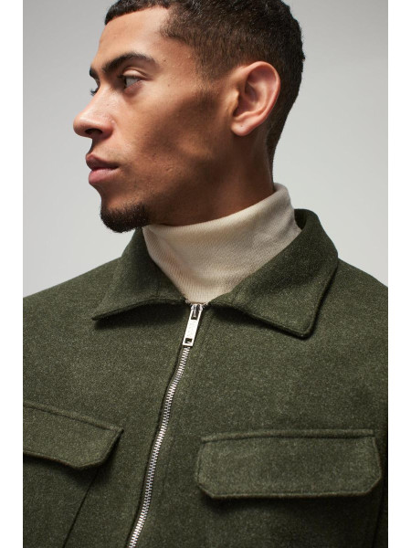 Звичайна кишеня з вовняним виглядом Harrington