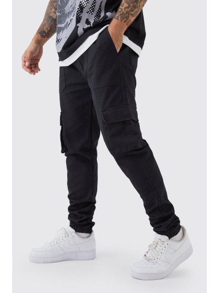 Вузькі штани-карго з еластичною талією та манжетами