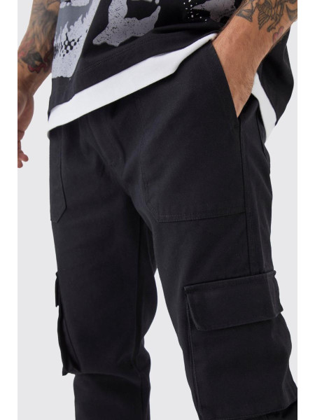 Вузькі штани-карго з еластичною талією та манжетами