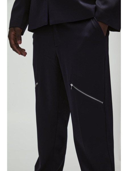 Приталені брюки на блискавці з ластовицею