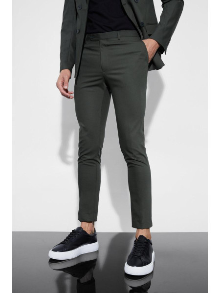 Супер вузькі брюки кольору хакі