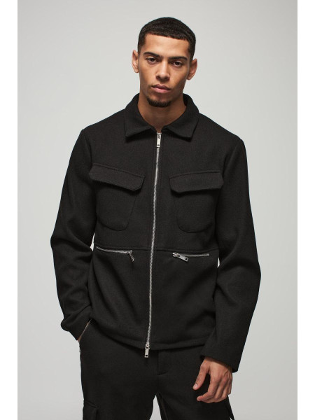 Звичайна кишеня з вовняним виглядом Harrington