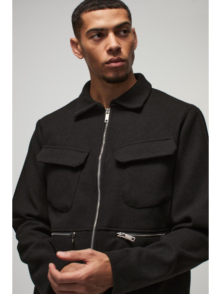 Звичайна кишеня з вовняним виглядом Harrington