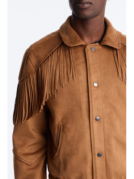 Замшева куртка з бахромою для фестивалю