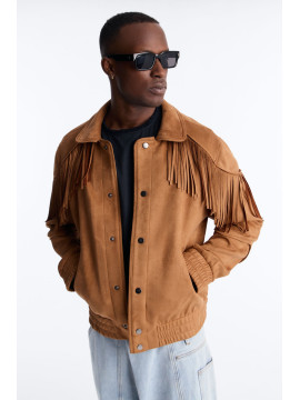 Замшева куртка з бахромою для фестивалю