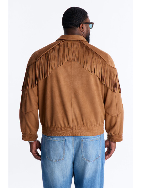 Замшева куртка з бахромою для фестивалю