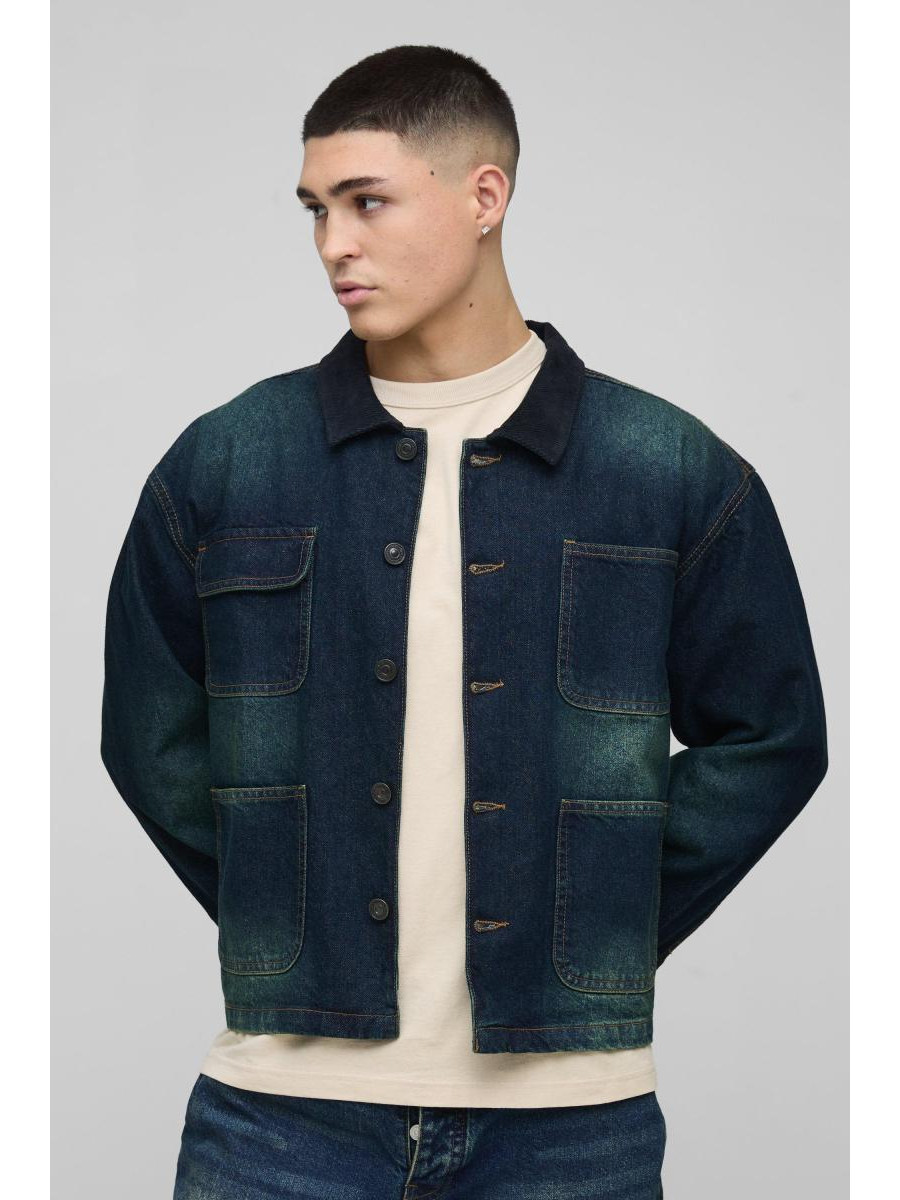 Регулярний джинковий піджак з промитого шнура