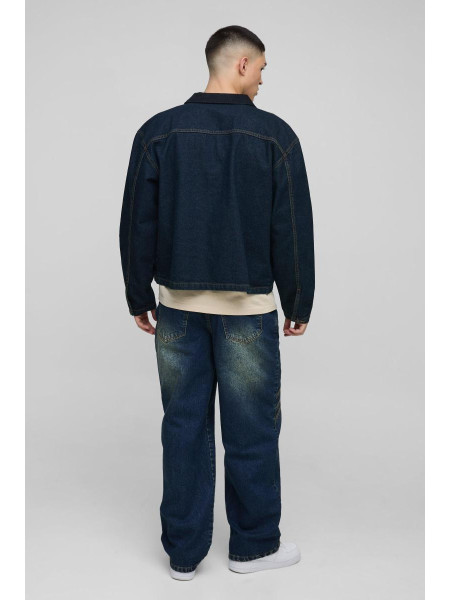 Регулярний джинковий піджак з промитого шнура