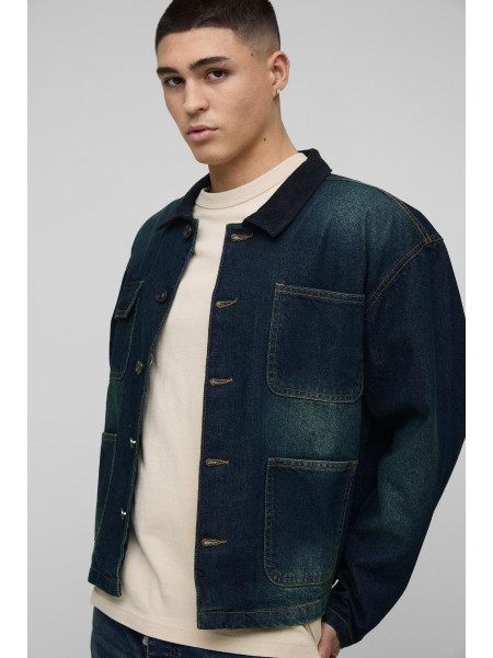 Регулярний джинковий піджак з промитого шнура
