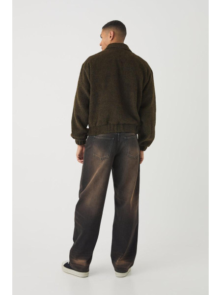 Жакет Харрінгтона з вичесаним вовняним виглядом і хакі