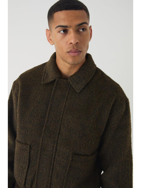 Жакет Харрінгтона з вичесаним вовняним виглядом і хакі