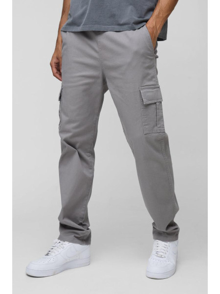 Прямі брюки карго з еластичною талією