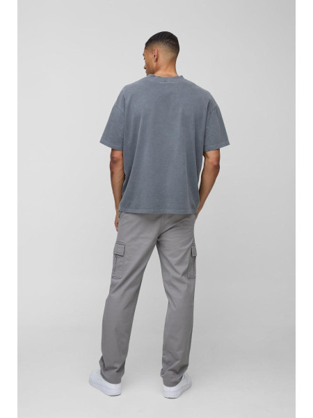 Прямі брюки карго з еластичною талією