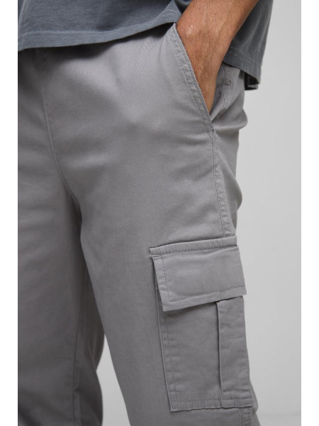 Прямі брюки карго з еластичною талією