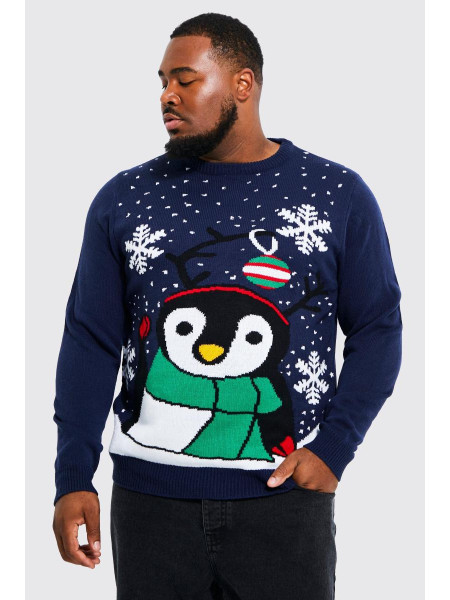Плюс новинка, різдвяний джемпер із зображенням пінгвінів