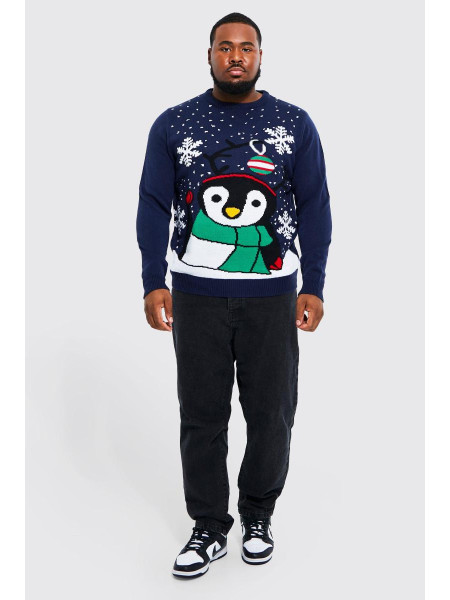 Плюс новинка, різдвяний джемпер із зображенням пінгвінів
