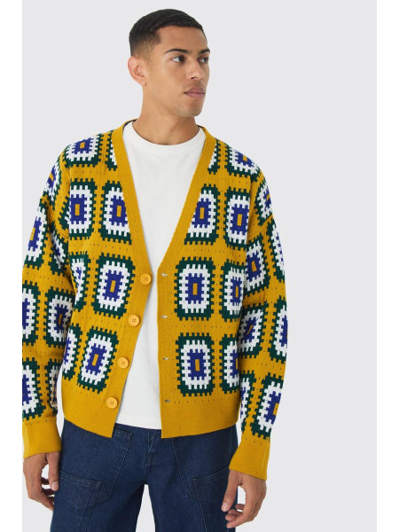 Кардиган великого розміру, в’язаний гачком