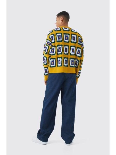 Кардиган великого розміру, в’язаний гачком