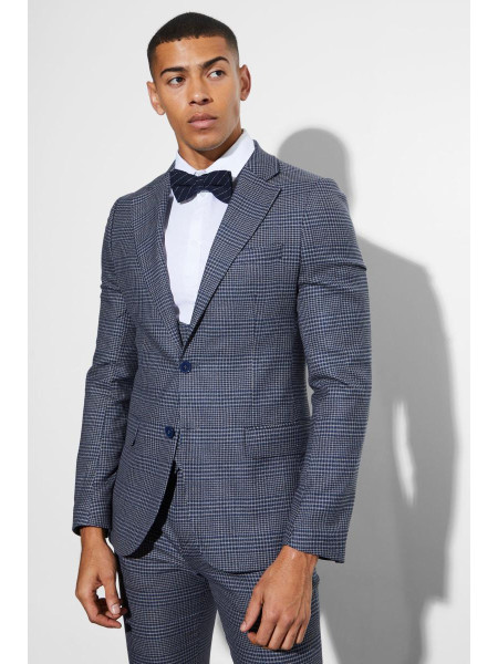 Однобортний піджак у клітинку вузького крою