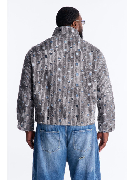 Сіра легка твідова куртка