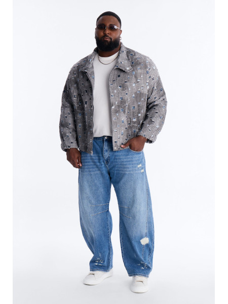 Сіра легка твідова куртка