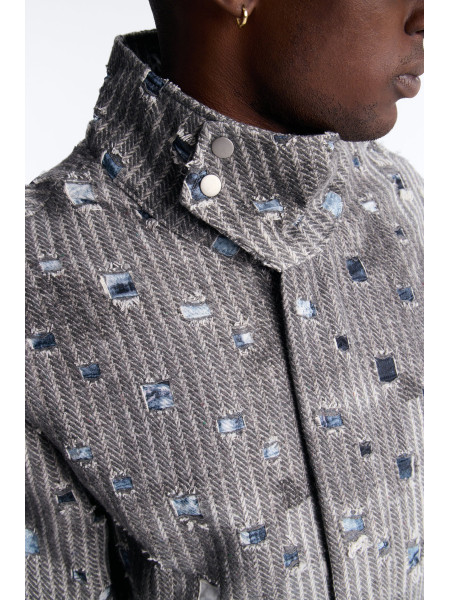 Сіра легка твідова куртка
