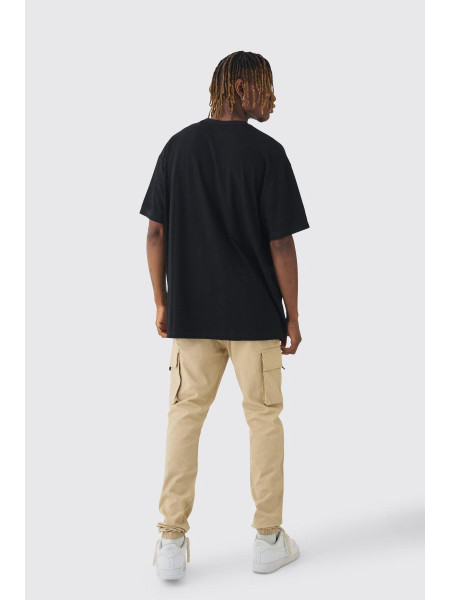 Високі вузькі штани-карго з еластичною талією та манжетами