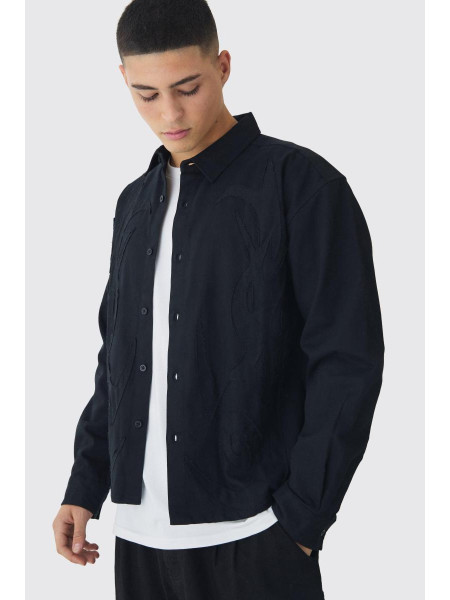 Сорочка великого розміру з аплікацією 