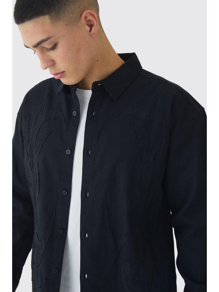 Сорочка великого розміру з аплікацією 