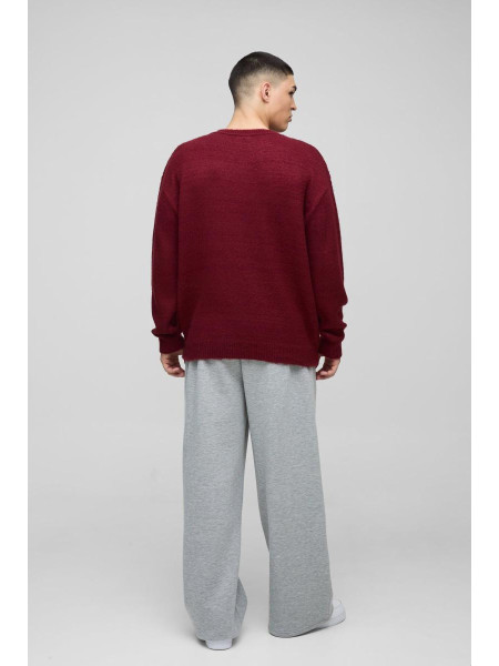 Пухнастий трикотажний джемпер із круглим вирізом