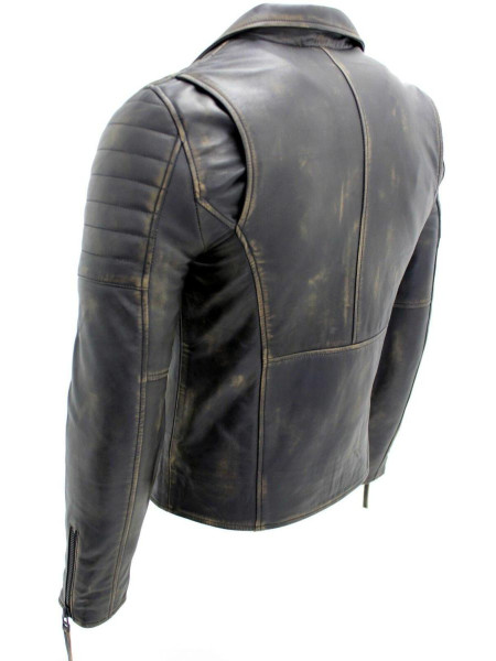 Brando Double Cross Zip Leather Biker Gacket-Casablanca