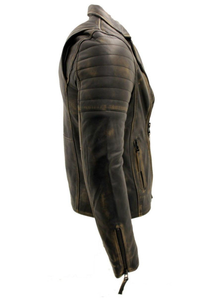 Brando Double Cross Zip Leather Biker Gacket-Casablanca